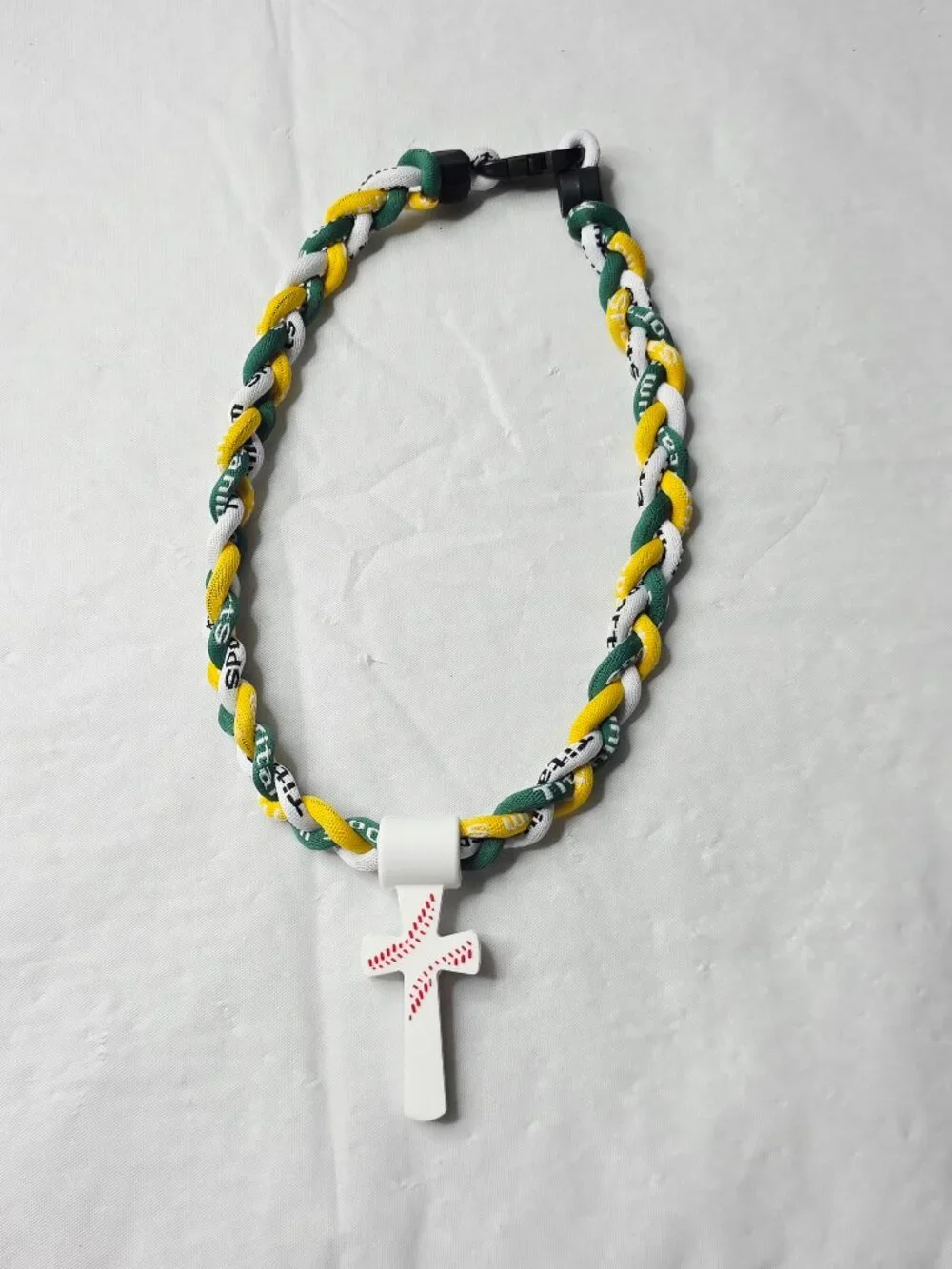 Cross Necklace 18" Tri Rope with Choice of Black or White Cross Many Color Combo - Picture 2 of 5